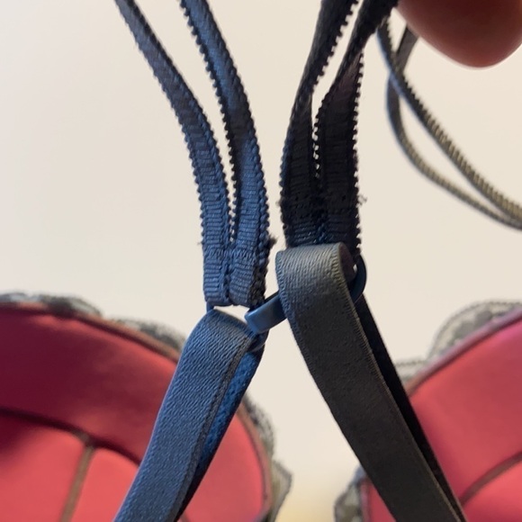 Grey Lace Date Demi Bra 36D Clip for racerback lined no push up - Picture 7 of 10